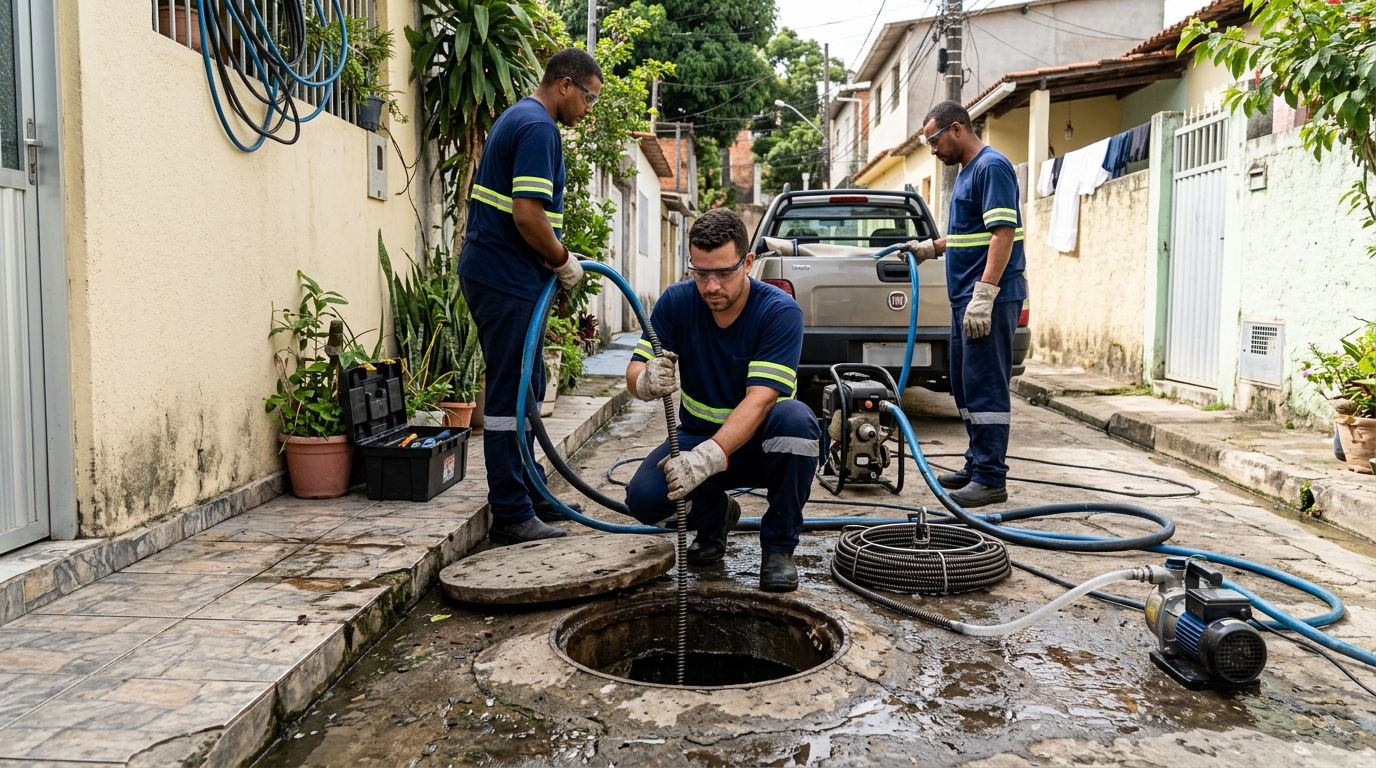 Desentupimento de esgoto com hidrojateamento em Belém-PA
