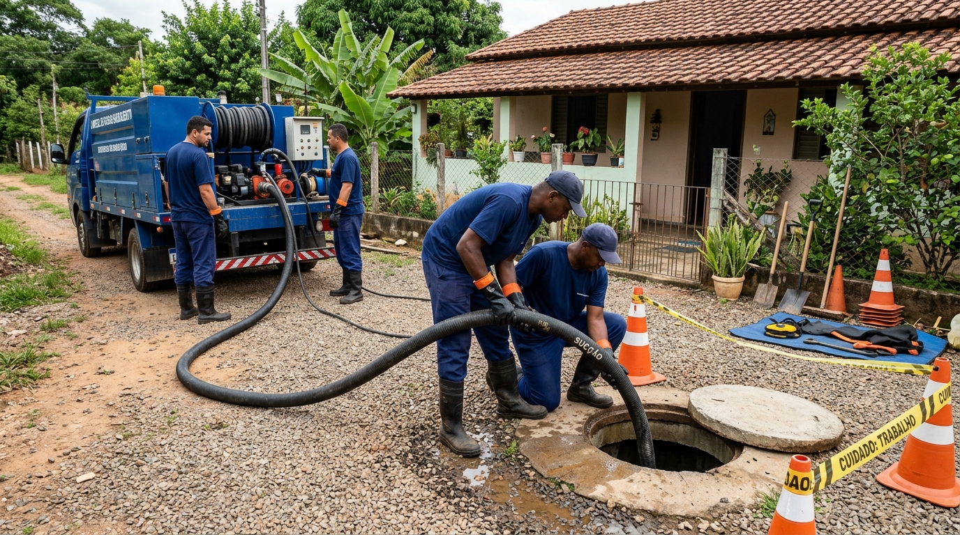 Equipe de desentupimento de fossa em Belém-PA